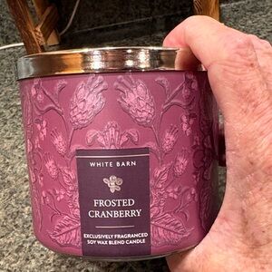 Nwt 3 Wick “Frosted Cranberries” Candle from White Barn